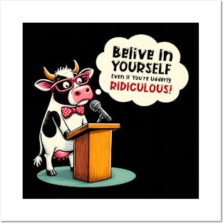 Cow Lover Retro Funny Quotes Posters and Art